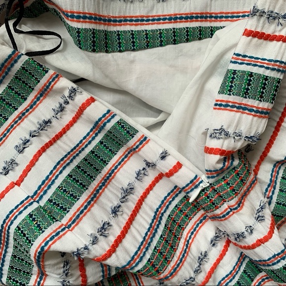 Vivienne Hu Green textured Multi stripe asymmetric ruffle skirt - Picture 10 of 12